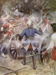 Attaquant les canons français à Kaveripak